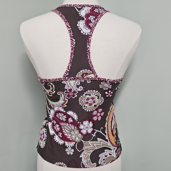 Athleta Womens Tankini Swimsuit Top V-Neck Racerback Brown Size M - Picture 4 of 6